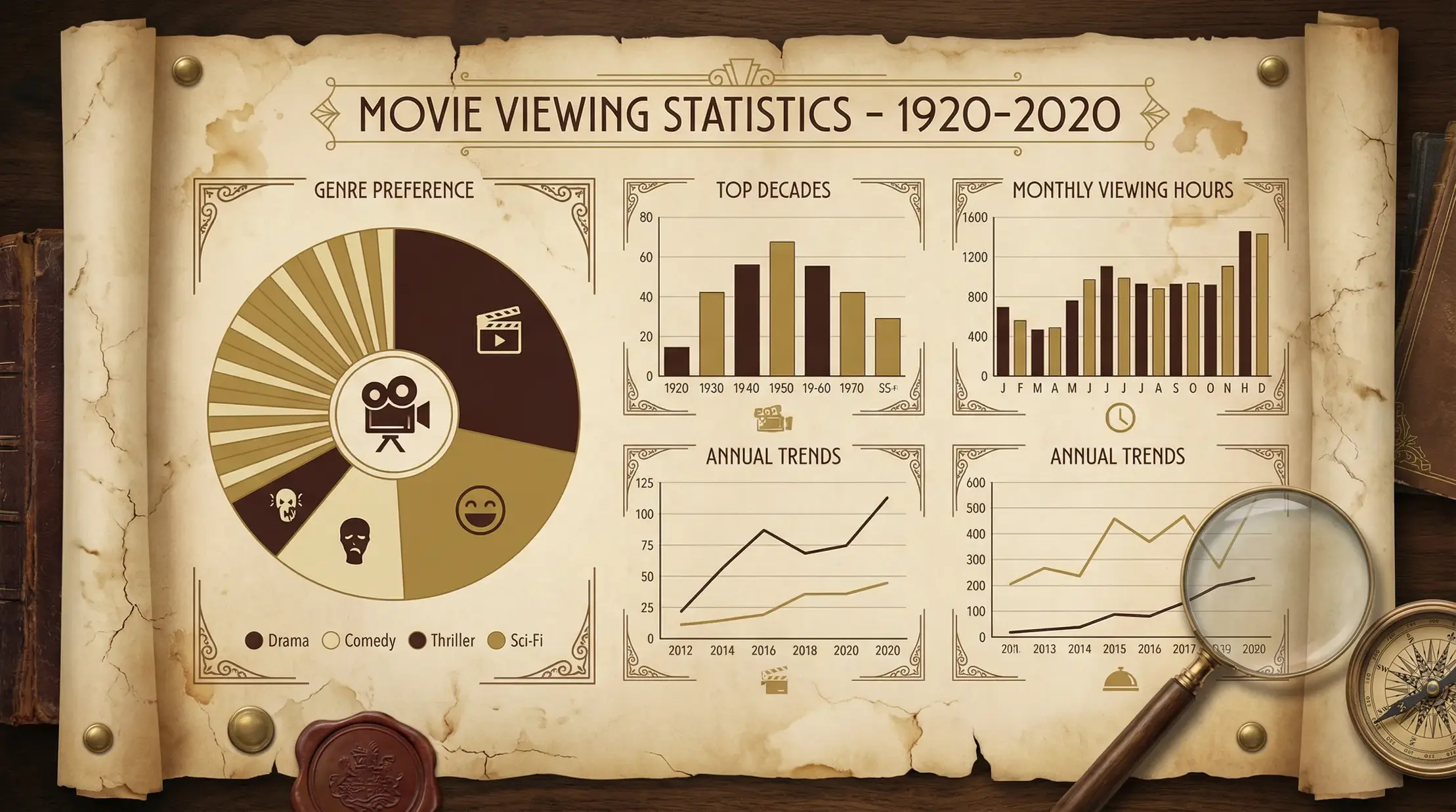 九视频 观影数据统计信息图表